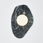 Бра с каменным основанием и плафоном из стекла в форме шара Shaw Marble Lighting варинант исполнения - 2 | Loft Concept в Кирове