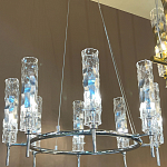 Люстра подвесная круглая с 8-ю цилиндрическими плафонами из стекла LIAISON варинант исполнения - 2 | Loft Concept в Кирове