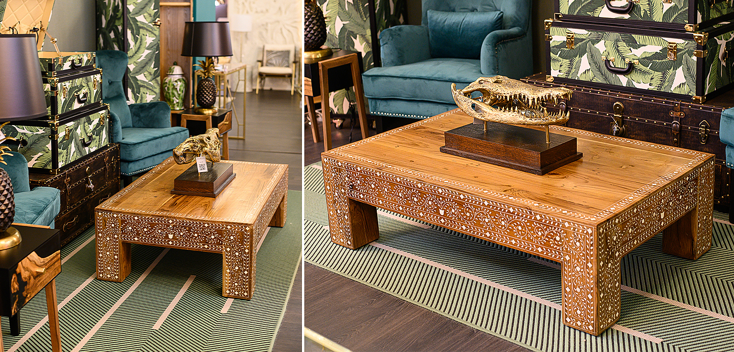 Кофейный стол Wooden Bone Inlay Coffee Table Кофейный стол Wooden Bone Inlay Coffee Table - Loft-Concept в Кирове