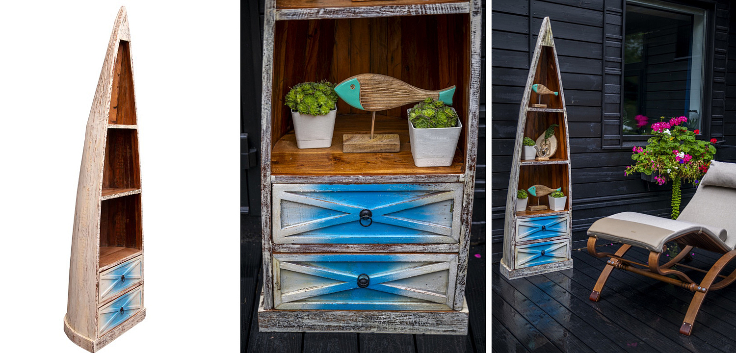 Стеллаж Old Boat White and Blue Стеллаж Old Boat White and Blue - Loft-Concept в Кирове