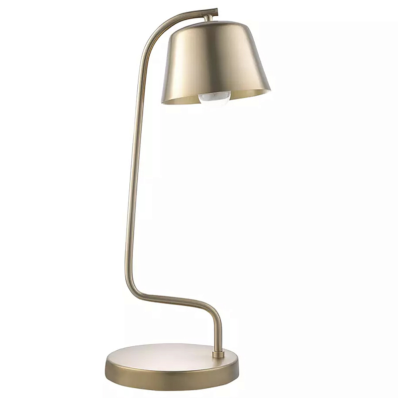 Настольная лампа золотистая на изогнутом основании Golden Lamp on Curved Base Золотой в Кирове | Loft Concept 