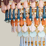 Люстра круглая с декором из разноцветных элементов в виде листьев Changing Seasons варинант исполнения - 5 | Loft Concept в Кирове