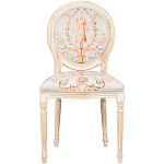 Стул из массива бука светло-серый с растительным орнаментом Raffael Angel Grey Chair варинант исполнения - 1 | Loft Concept в Кирове