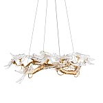 Люстра подвесная с прозрачными стеклянными птичками на ветвях Диаметр 80 см Serip Voa варинант исполнения - 1 | Loft Concept в Кирове