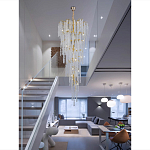 Люстра многоярусная с каркасом из металла и прозрачными подвесками FAIRYTREE Light варинант исполнения - 4 | Loft Concept в Кирове