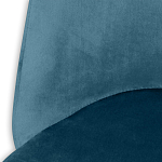 Барный стул со спинкой и металлической подставкой на 4-х деревянных ножках Синий Велюр Vendramin Chair варинант исполнения - 3 | Loft Concept в Кирове