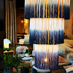 Люстра круглая трехъярусная из бахромы Indigo Gradient Braided Fringe варинант исполнения - 1 | Loft Concept в Кирове