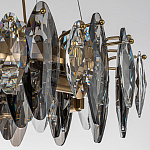 Люстра подвесная круглая с овальными подвесками из стекла дымчатого цвета Harlow Crystal Round варинант исполнения - 4 | Loft Concept в Кирове