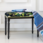 Банкетка из натурального бука черная с изображением птиц и цветов Blooming Birds2 варинант исполнения - 2 | Loft Concept в Кирове