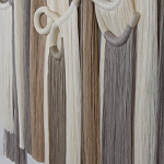 Настенный декор с бахромой белого и бежевого цвета Abstraction I варинант исполнения - 2 | Loft Concept в Кирове