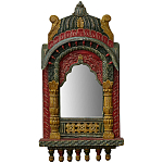 Настенное зеркало в резной раме из тропического дерева Carved Wood Mirror Colorful варинант исполнения - 1 | Loft Concept в Кирове
