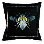 Подушка декоративная пчела сине-зеленый узор Ikat Pattern варинант исполнения - 1 | Loft Concept в Кирове