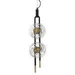 Подвесной светильник с 2-мя прозрачными стеклянными плафонами и золотистыми центральными вставками Virelia  варинант исполнения - 1 | Loft Concept в Кирове