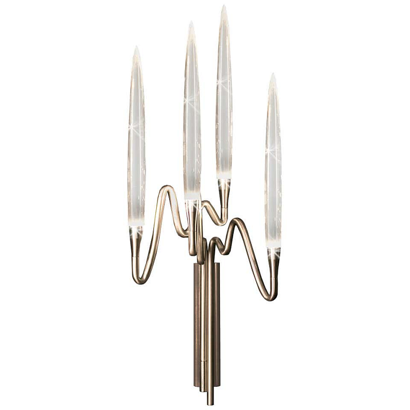 Бра Golden candle 3 Wall Sconce 4 лампы Прозрачный Золотой Бра Golden candle 3 Wall Sconce 4 лампы Прозрачный Золотой в Кирове | Loft Concept