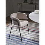 Стул полукруглый с каркасом из металла и мягким сиденьем и спинкой Soft Chenille варинант исполнения - 6 | Loft Concept в Кирове