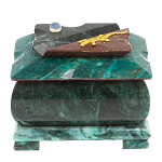 Шкатулка прямоугольная с зеркалом из натурального камня змеевик Stone Casket варинант исполнения - 2 | Loft Concept в Кирове