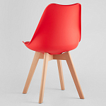 Стул с основой из пластика и мягким сиденьем Arvika Red варинант исполнения - 5 | Loft Concept в Кирове