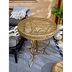 Столик приставной золотистый с орнаментом на столешнице Tanzania варинант исполнения - 5 | Loft Concept в Кирове