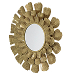 Зеркало круглое настенное в металлической раме Sunny Golden Petals варинант исполнения - 2 | Loft Concept в Кирове