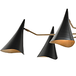 Люстра с 6-ю черными конусообразными плафонами Contrasting Lamps варинант исполнения - 1 | Loft Concept в Кирове