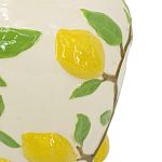 Ваза с крышкой кремового цвета и объемным рисунком лимонов и листьев Lemon Delight варинант исполнения - 3 | Loft Concept в Кирове