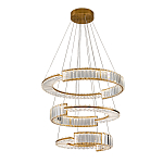 Светодиодная трехъярусная кольцевая люстра из хрусталя и стали с пультом для регулировки света Maude Crystal Light варинант исполнения - 2 | Loft Concept в Кирове