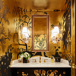 Обои ручная роспись в стиле Арт-деко Rateau Original colourway on Deep Rich Gold gilded paper варинант исполнения - 3 | Loft Concept в Кирове