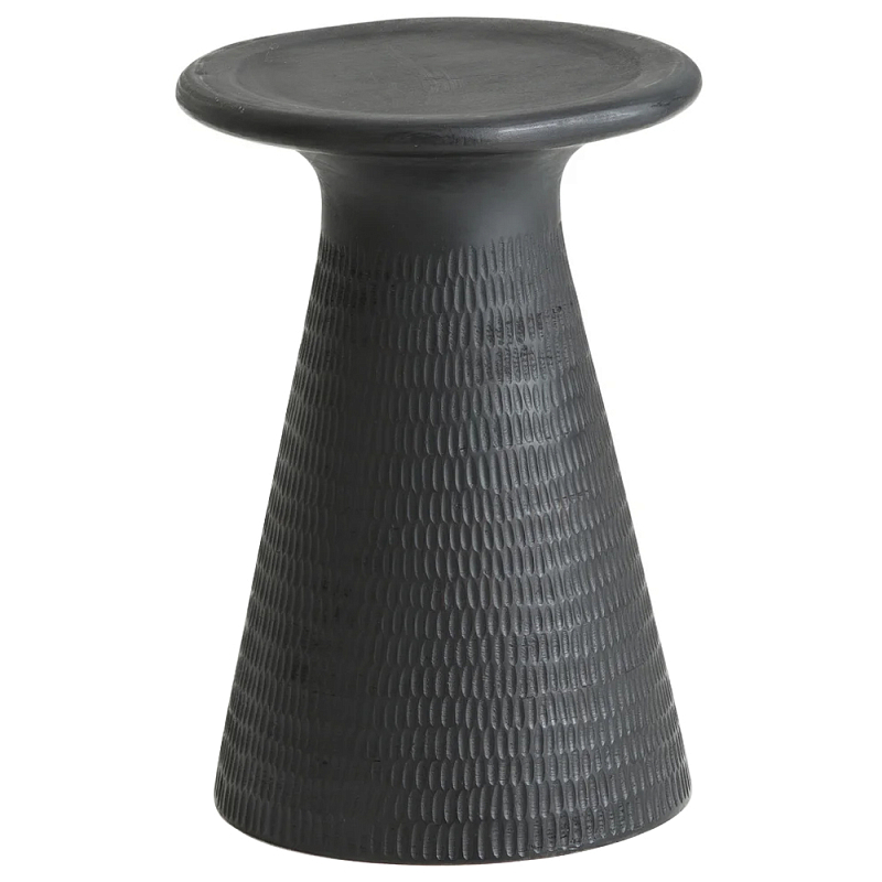 Круглый приставной столик из массива манго Piero Black Side Table Черный Круглый приставной столик из массива манго Piero Black Side Table Черный в Кирове | Loft Concept