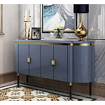 Дизайнерский комод синий глянцевый с золотыми ручками на 4-х дверцах Martin варинант исполнения - 1 | Loft Concept в Кирове