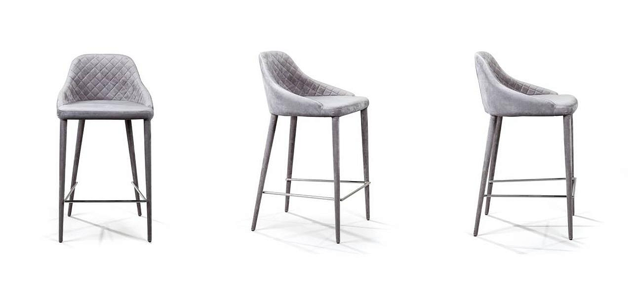 Стул Douglas Rhombus Bar stool Серый Велюр Стул Douglas Rhombus Bar stool Серый Велюр - Loft-Concept в Кирове
