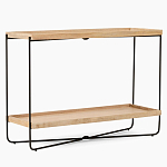 Консоль деревянной столешницей и полкой Wooden Table Top and Shelf варинант исполнения - 7 | Loft Concept в Кирове