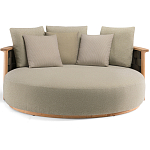 Дизайнерский уличный диван из массива дерева с плетеной спинкой PALINFRASCA Sofa варинант исполнения - 11 | Loft Concept в Кирове