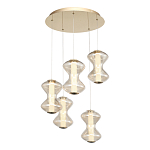 Люстра светодиодная с стеклянными волнообразными плафонами Amphora of Light варинант исполнения - 1 | Loft Concept в Кирове