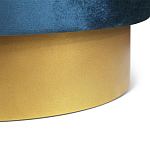 Пуф синий велюр на золотом металлическом основании Golden Belt варинант исполнения - 3 | Loft Concept в Кирове