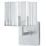 Бра серебряное с фактурным прозрачным абажуром Optical Crystal варинант исполнения - 3 | Loft Concept в Кирове