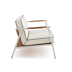 Садовый 2-х местный диван с подлокотниками из тика White варинант исполнения - 3 | Loft Concept в Кирове