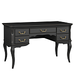 Стол рабочий черный из массива бука с 5-ю ящиками Black Provence варинант исполнения - 1 | Loft Concept в Кирове