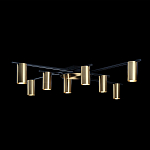 Потолочный светильник с 8-ю цилиндрическими плафонами цвета латунь TRIBES CHANDELIER варинант исполнения - 3 | Loft Concept в Кирове