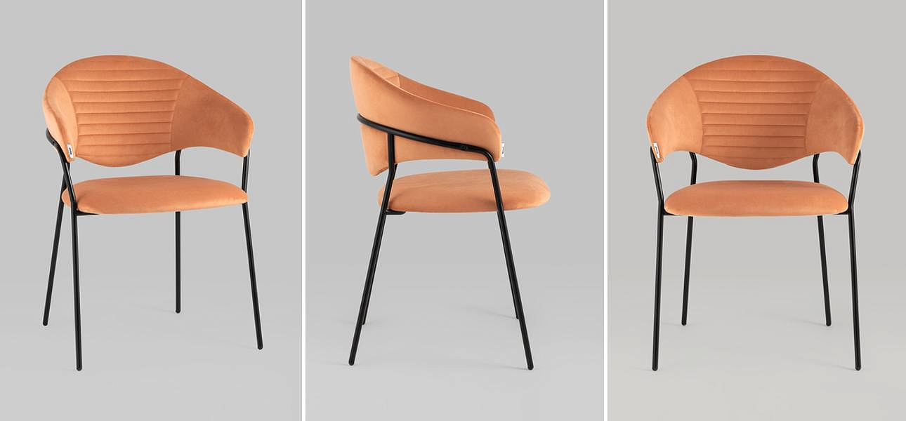 Стул Alexis Chair Оранжевый Велюр Стул Alexis Chair Оранжевый Велюр - Loft-Concept в Кирове