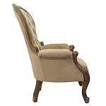 Кресло с мягкой обивкой из светло-коричневого велюра на 4-х деревянных ножках Evelyn Classical Armchair варинант исполнения - 1 | Loft Concept в Кирове