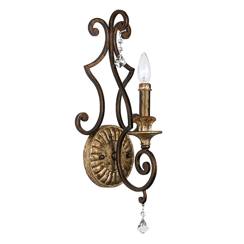 Бра в форме свечи и подвесками в классическом стиле Quoizel Бронза Золотой в Кирове | Loft Concept 