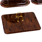 Настольный письменный набор с часами из природного камня обсидиана  Contract Extended варинант исполнения - 2 | Loft Concept в Кирове