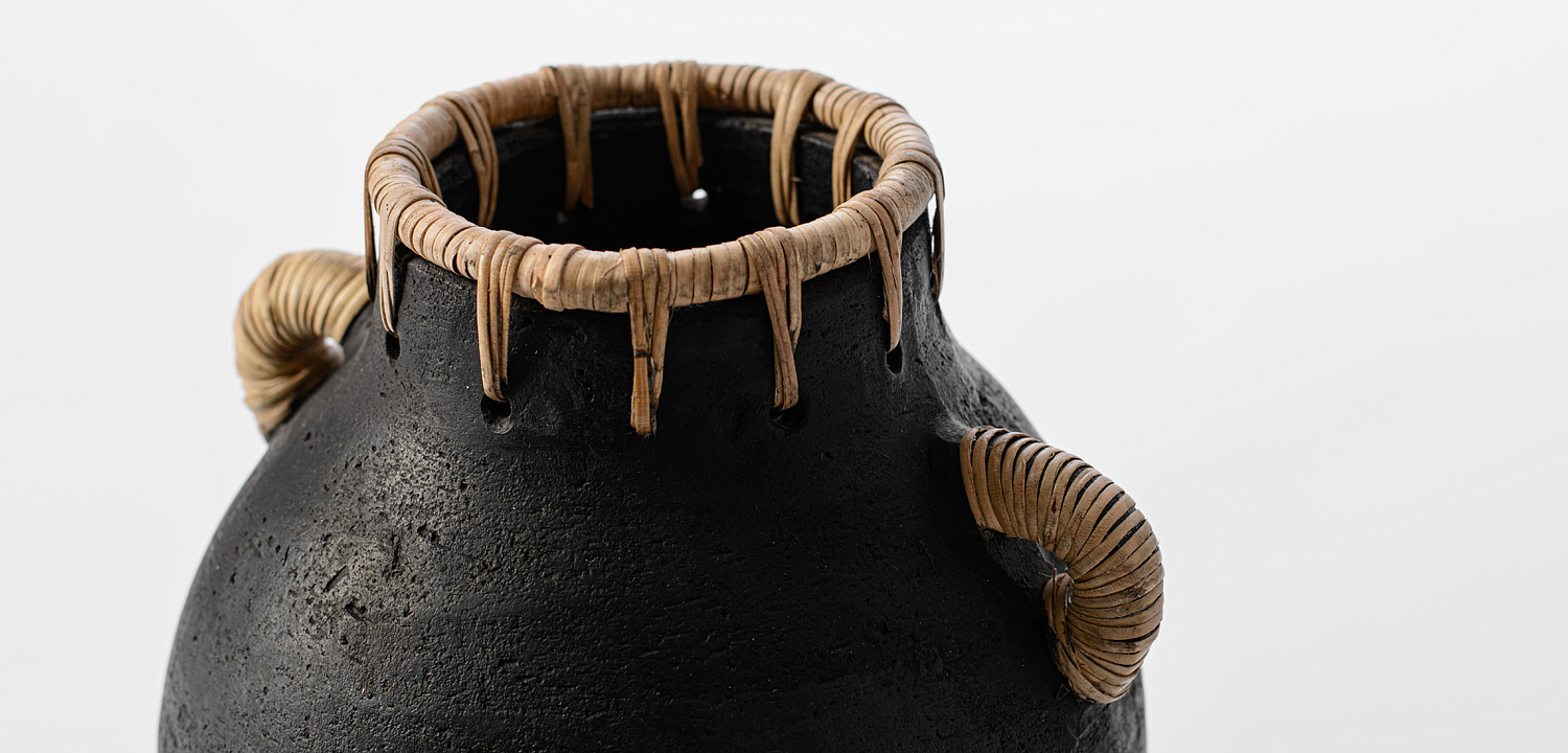 Ваза Vase Ceramic & Rattan Ваза Vase Ceramic & Rattan - Loft-Concept в Кирове