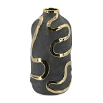 Ваза с золотыми акцентными полосами на черном матовом фоне Accent Tape варинант исполнения - 3 | Loft Concept в Кирове