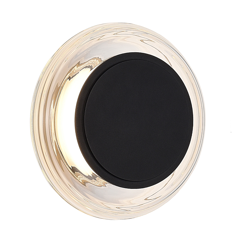 Бра круглое черный/прозрачный Plumpness LED 7 Черный Прозрачное Стекло в Кирове | Loft Concept 