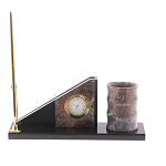 Настольный письменный набор из яшмы с часами Manager Organizer варинант исполнения - 1 | Loft Concept в Кирове