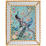 Постер в зеркальной раме в стиле шинуазри Chinoiserie Imperial Garden Peacocks on a Tree Poster варинант исполнения - 2 | Loft Concept в Кирове