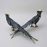 Статуэтка бронзовая пара Фазаны синие Bronze Birds варинант исполнения - 3 | Loft Concept в Кирове