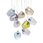 Люстра каскадная с 9-ю разноцветными стеклянными плафонами Kaleido варинант исполнения - 1 | Loft Concept в Кирове