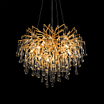 Люстра подвесная с прозрачными стеклянными подвесками в форме капель Диаметр 60 см Droplet Chandelier варинант исполнения - 9 | Loft Concept в Кирове